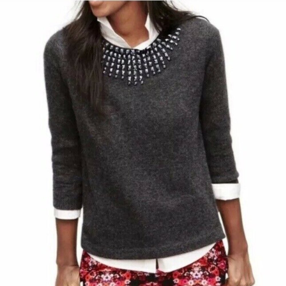 J. Crew | Jeweled-Starburst Sweater in Wool